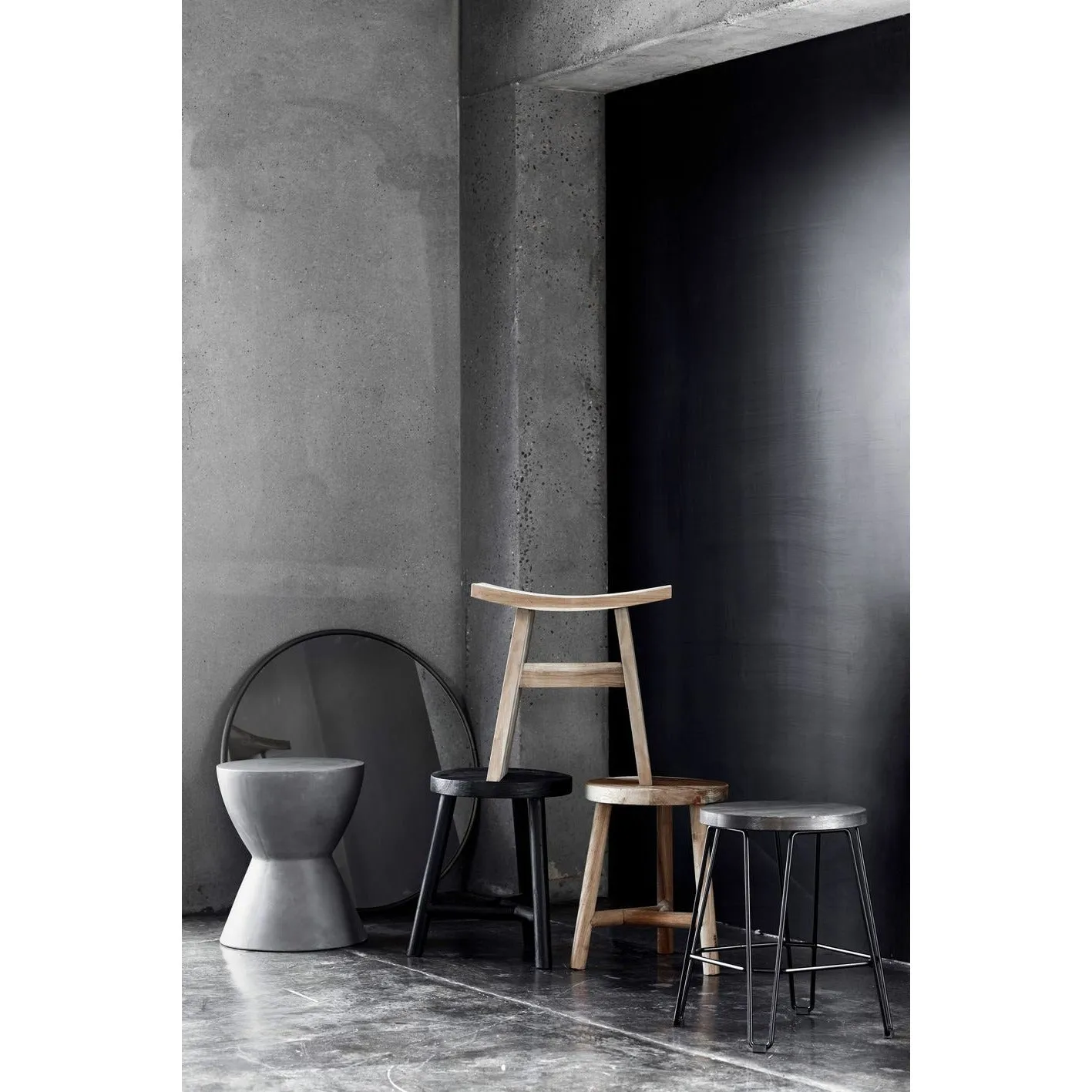 Muubs Copenhagen Mirror Round Black, 110cm