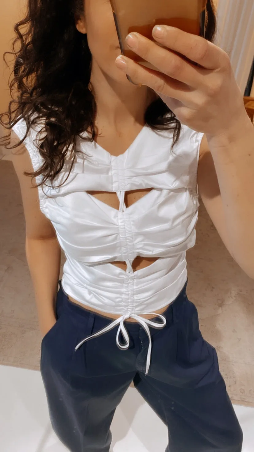 ORIGAMI TOP WHITE - GESTUZ
