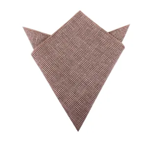 Otaa Brown Houndstooth Linen Pkt Square