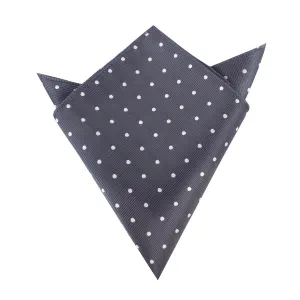 Otaa Charcoal Grey w Wht Polka Dots Pkt Square