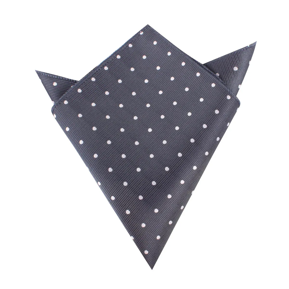 Otaa Charcoal Grey w Wht Polka Dots Pkt Square