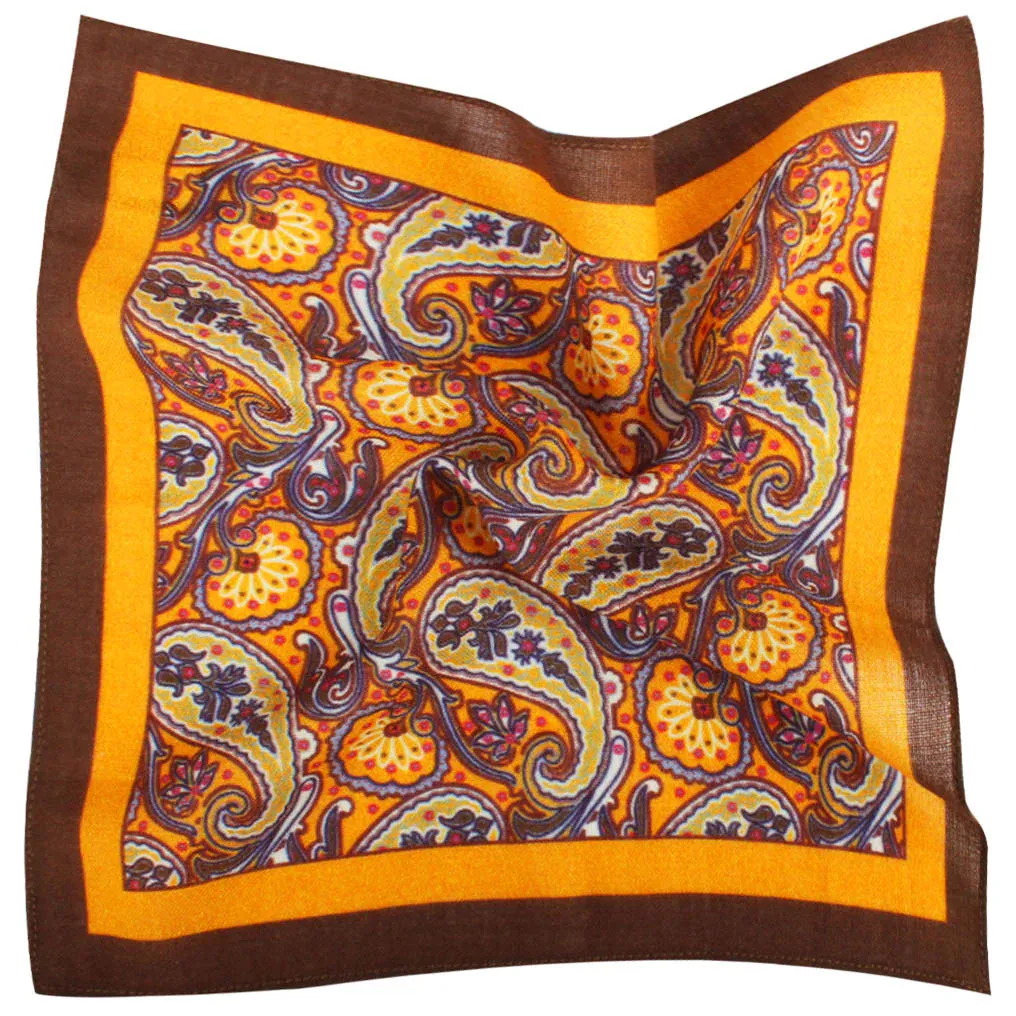 Otaa Mr Profaci Paisley Burnt Rust Wool Pkt Square