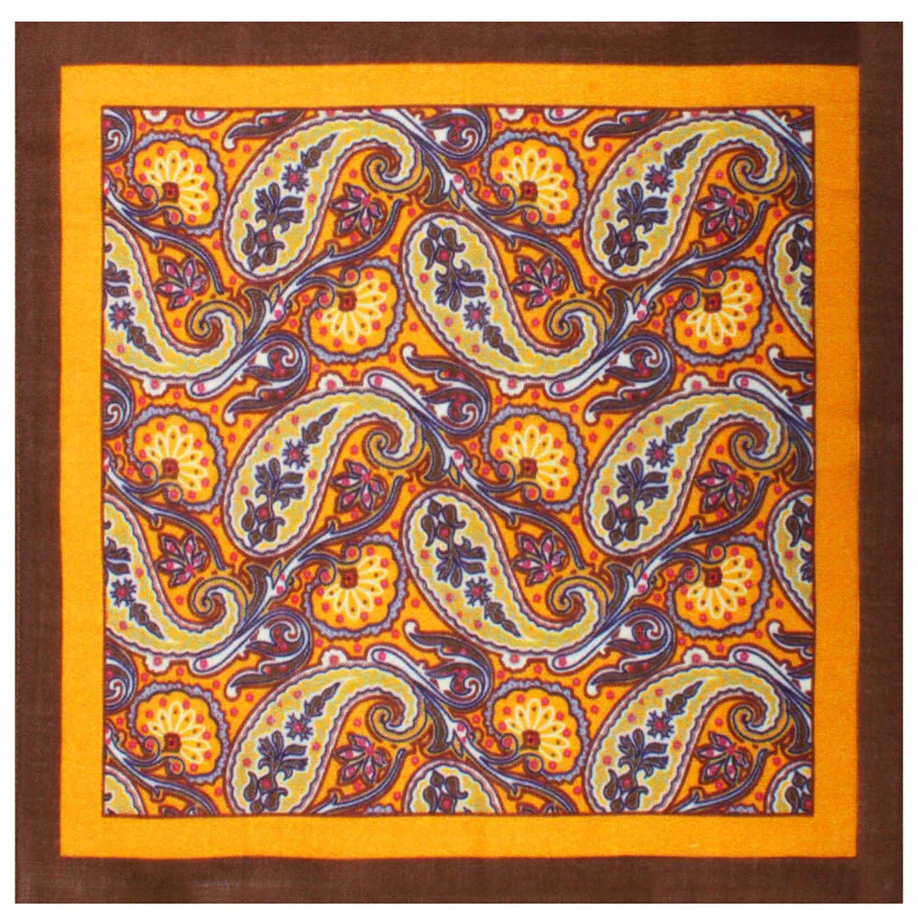 Otaa Mr Profaci Paisley Burnt Rust Wool Pkt Square