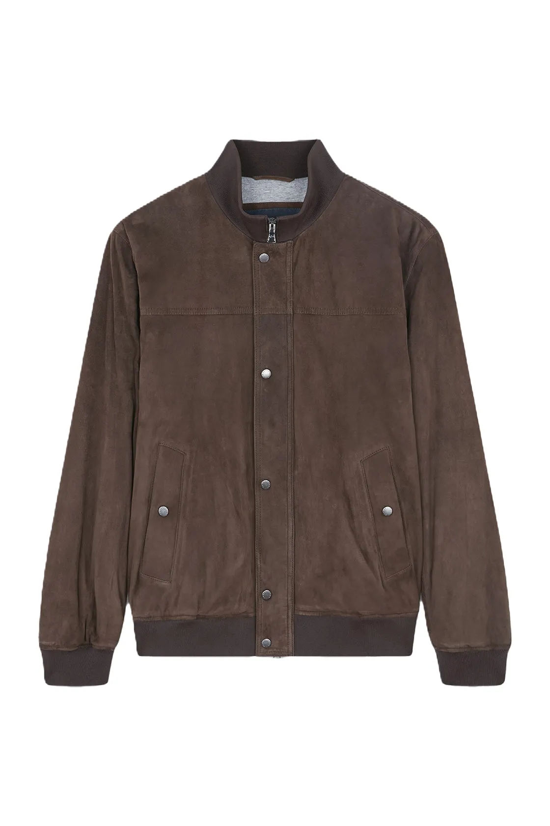 Paul & Shark Aqualeather Suede Bomber Chocolate