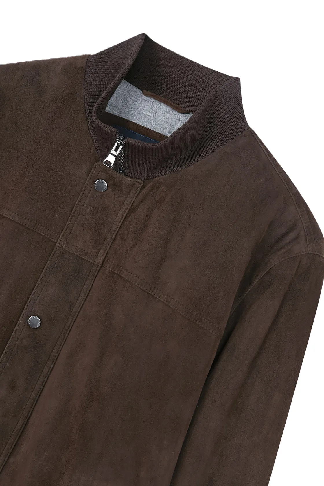 Paul & Shark Aqualeather Suede Bomber Chocolate