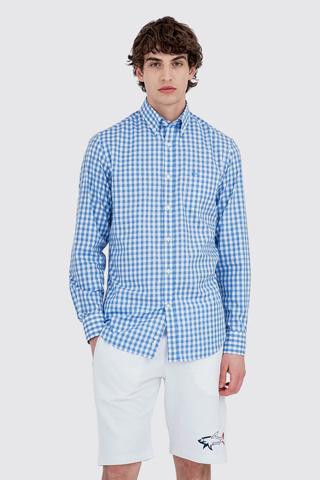 Paul & Shark Check Shirt Light Blue