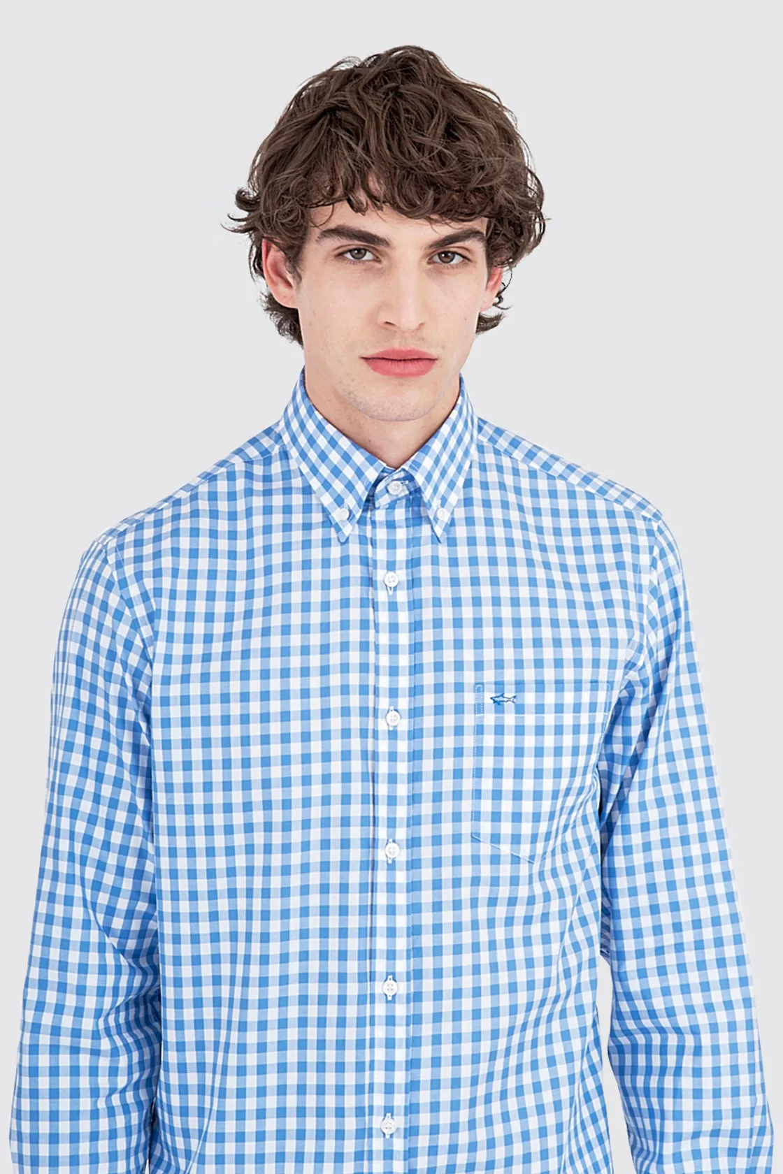 Paul & Shark Check Shirt Light Blue