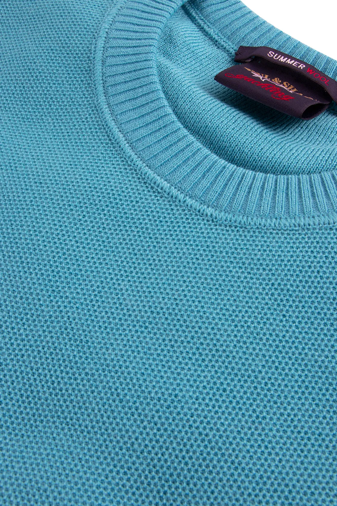 Paul & Shark Wool Plain Crew Light Blue