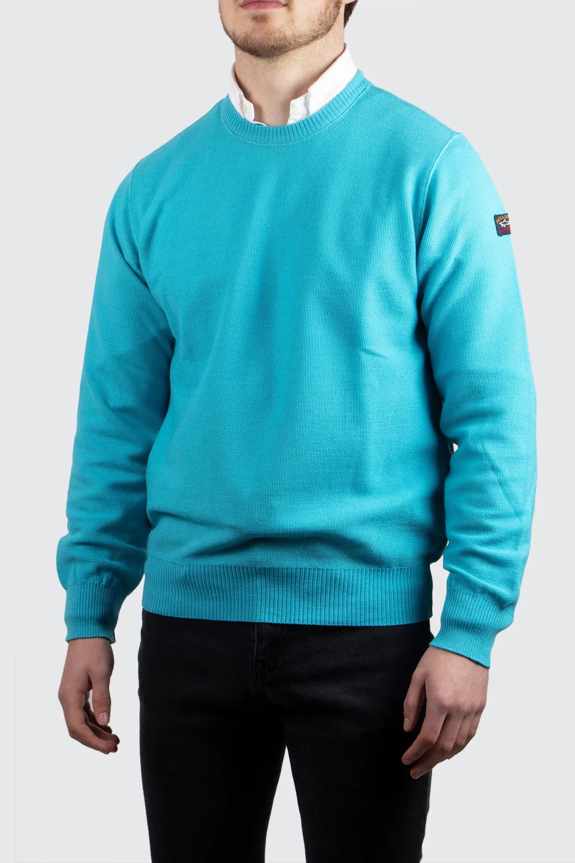 Paul & Shark Wool Plain Crew Light Blue