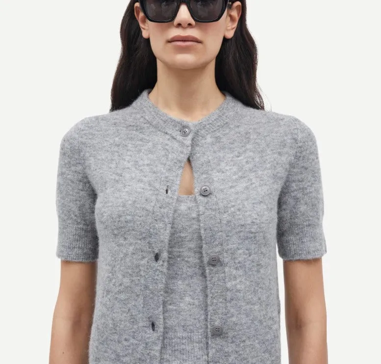 SANOURA CARDIGAN GREY STRIPE  - SAMSOE