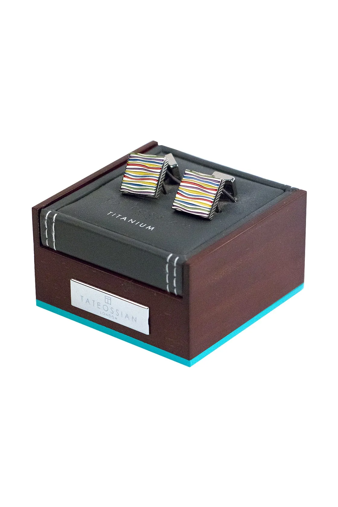 Tateossian Multicolour Titanium Graphics Cufflinks