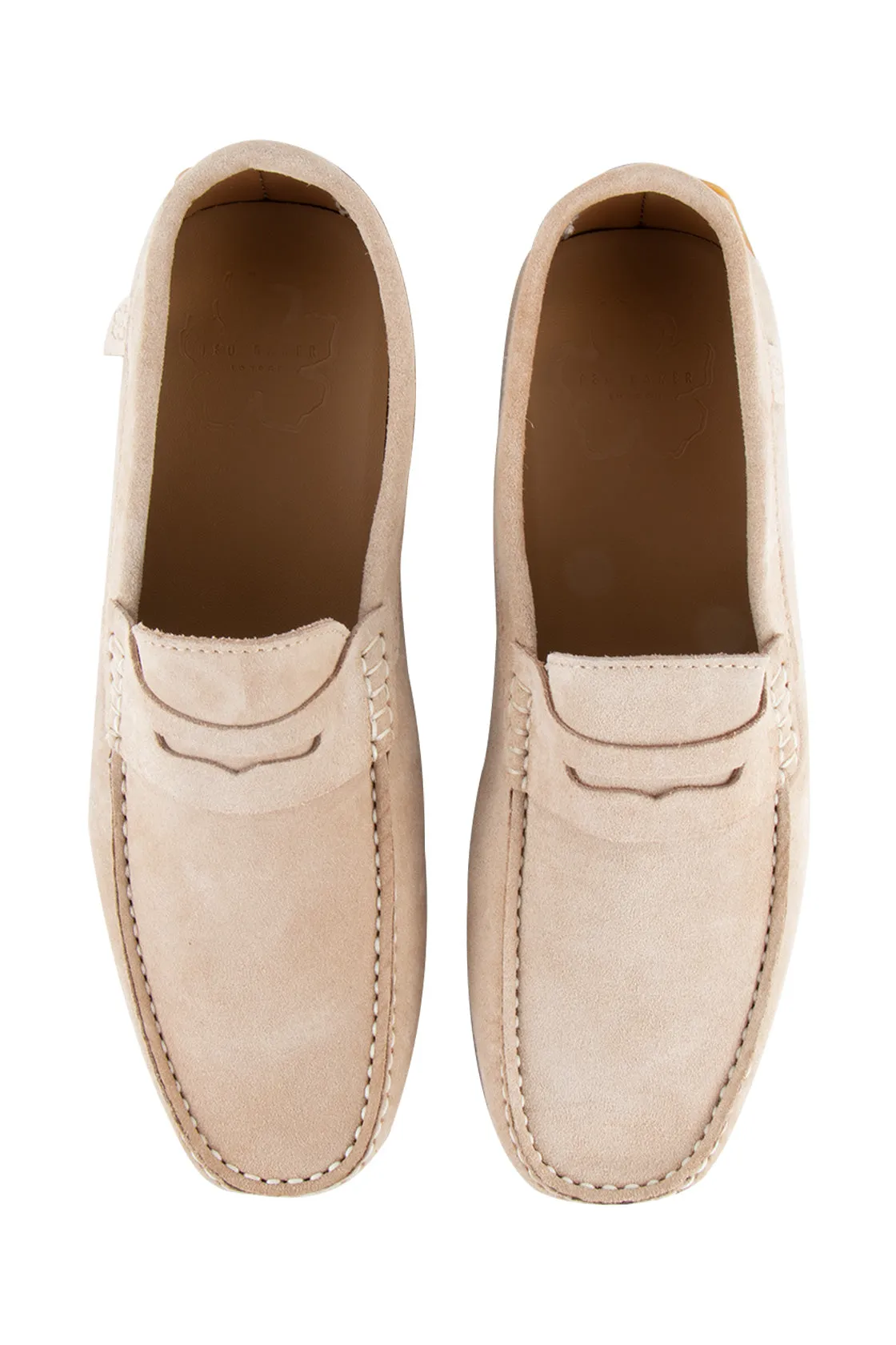 Ted Baker Allbert Suede Driving Shoes Natural