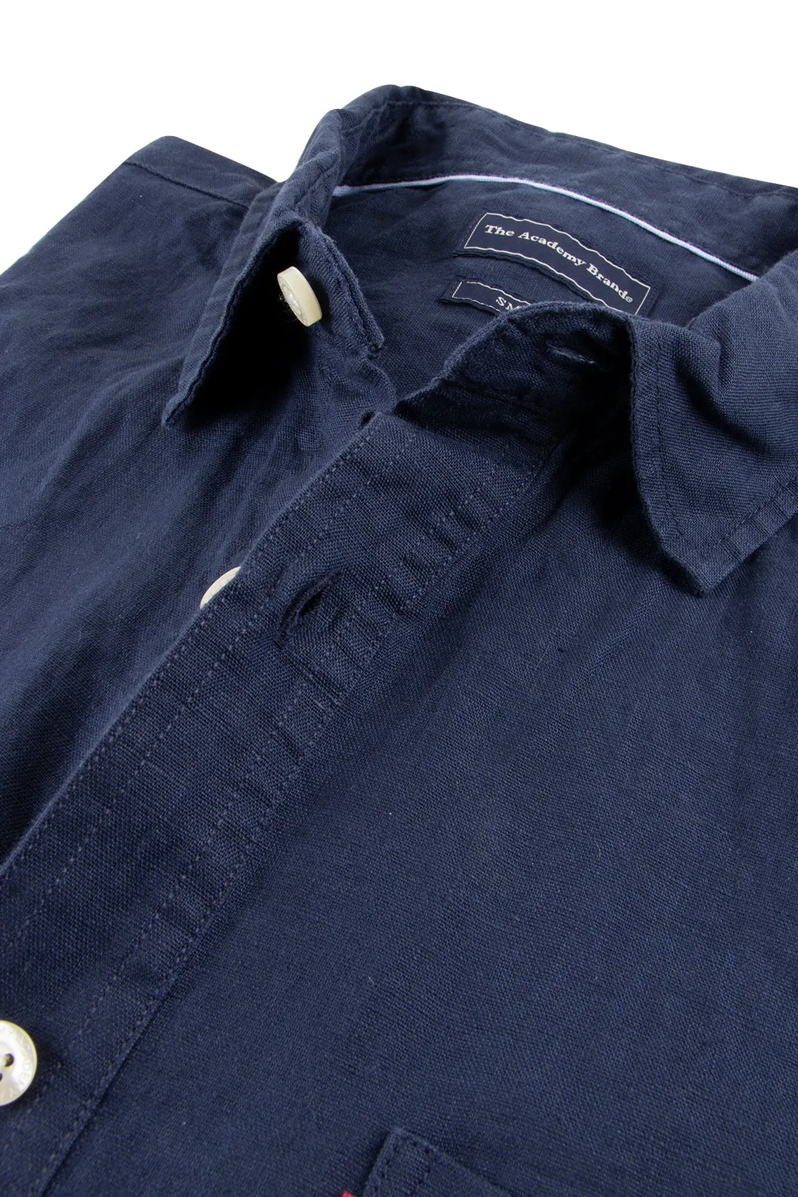 The Academy Hampton Linen Short Sleeve Shirt Navy
