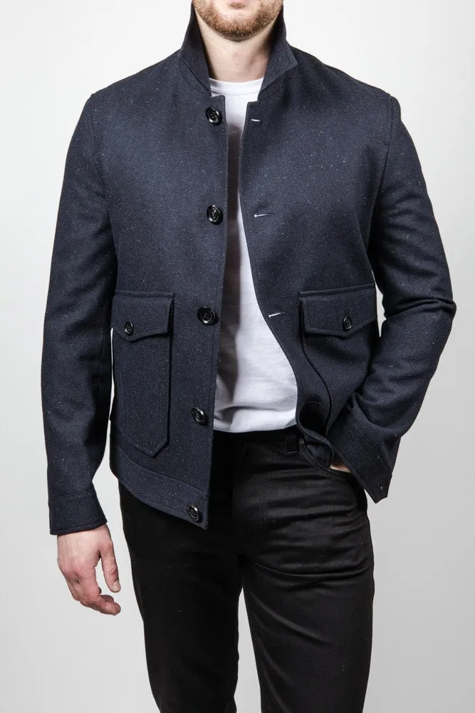 Wolf Kanat Navy Wool Mix Blouson