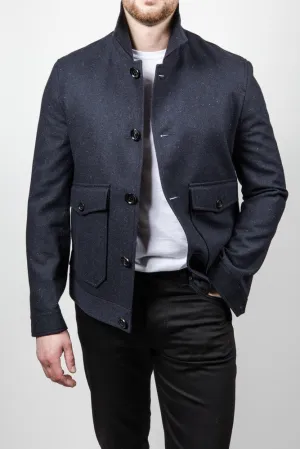 Wolf Kanat Navy Wool Mix Blouson
