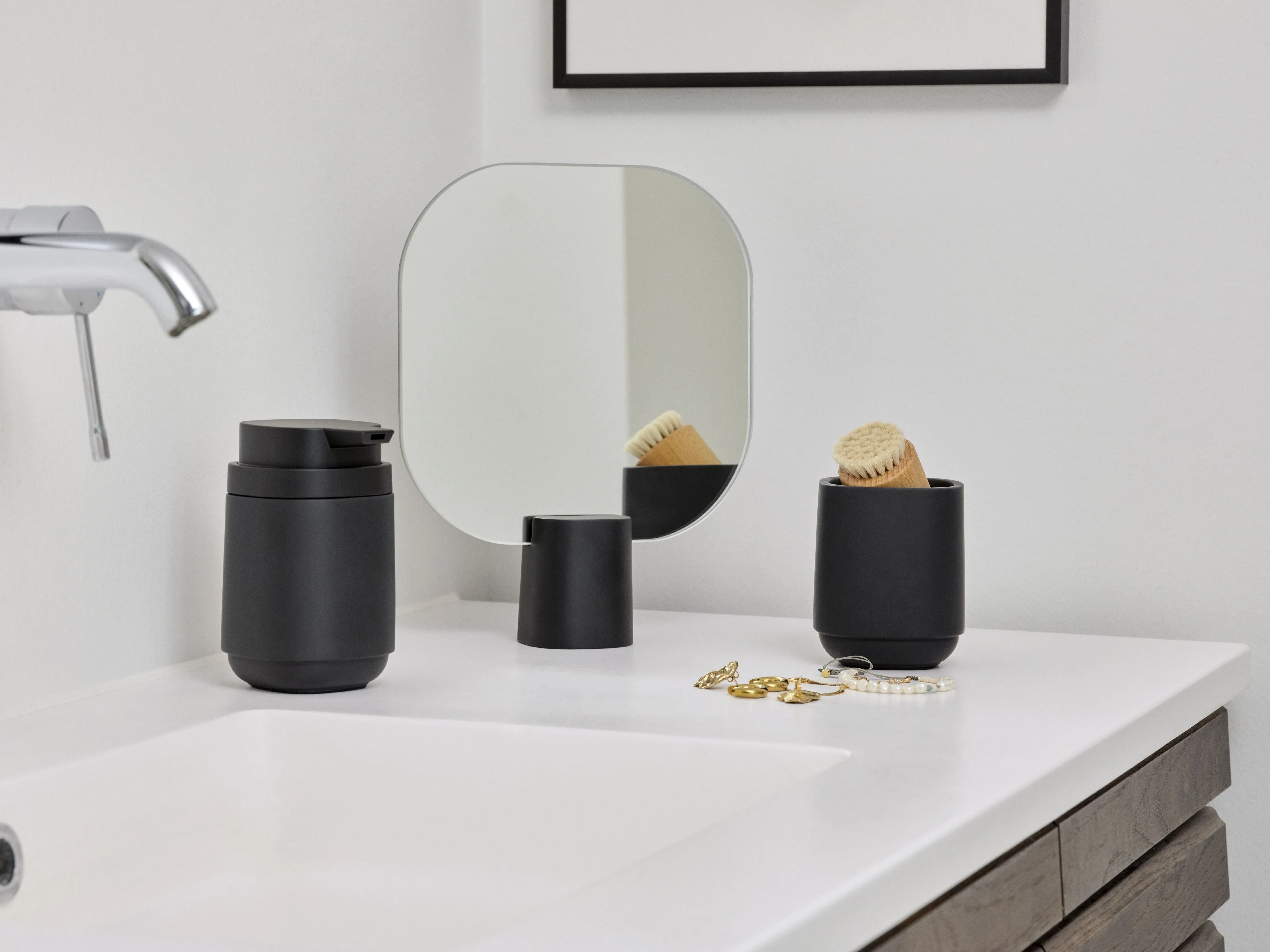 Zone Denmark Time Table Mirror, Black
