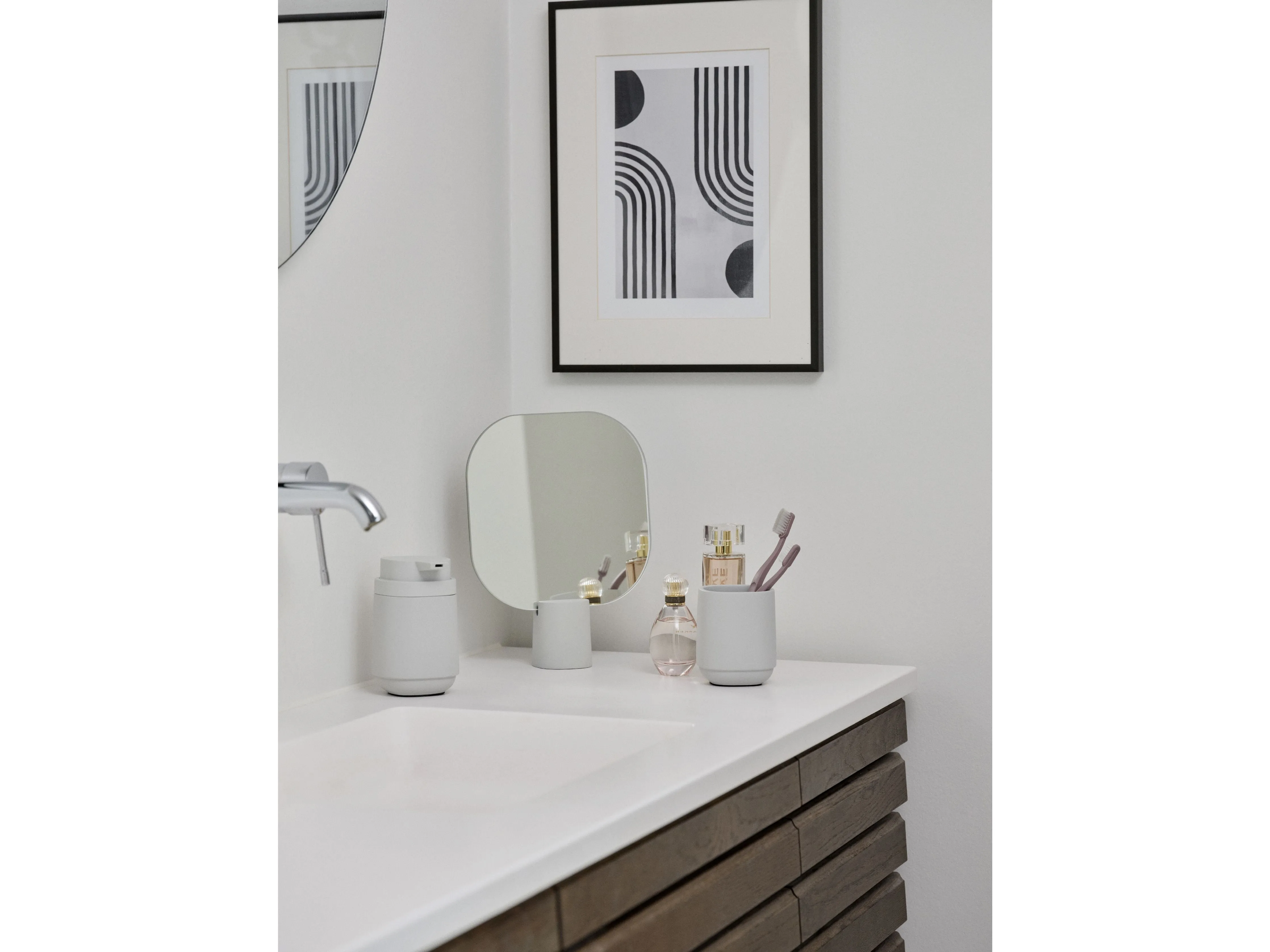 Zone Denmark Time Table Mirror, Soft Grey